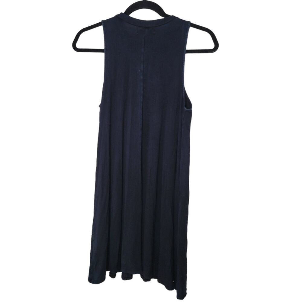 American Eagle Sleeveless Keyhole Weathered Navy Flow Tunic Dress Women Sz Small - Picture 7 of 9